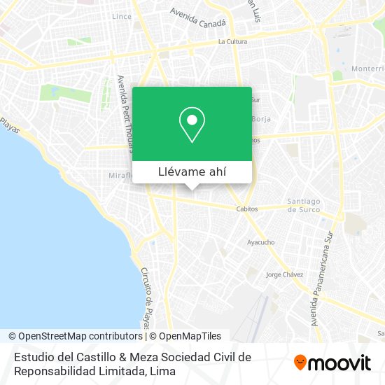 Mapa de Estudio del Castillo & Meza Sociedad Civil de Reponsabilidad Limitada