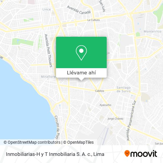 Mapa de Inmobiliarias-H y T Inmobiliaria S. A. c.