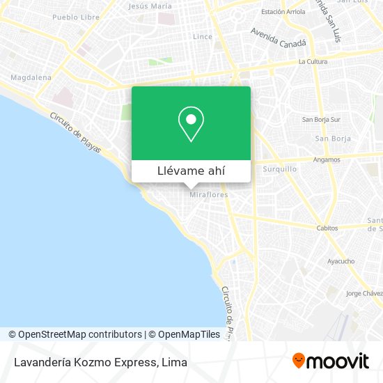 Mapa de Lavandería Kozmo Express