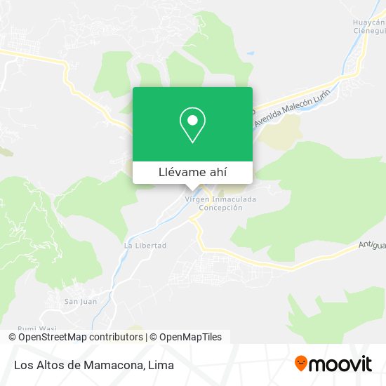 Mapa de Los Altos de Mamacona