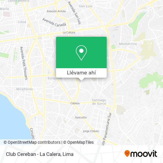 Mapa de Club Cereban - La Calera