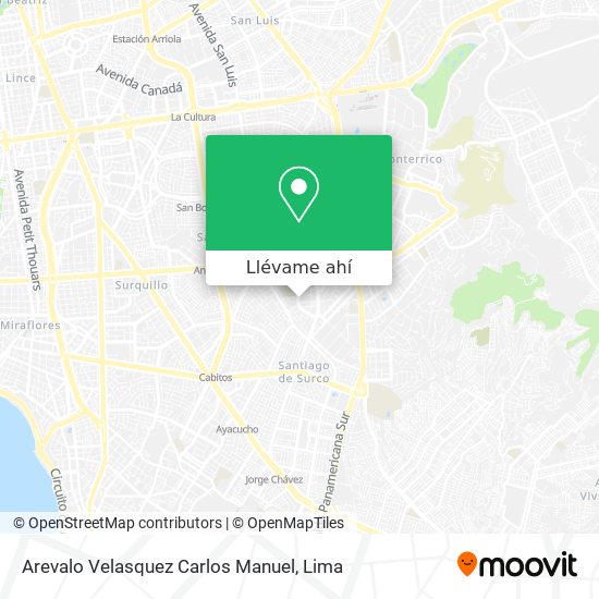 Mapa de Arevalo Velasquez Carlos Manuel