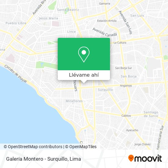 Mapa de Galería Montero - Surquillo