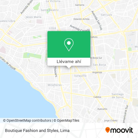 Mapa de Boutique Fashion and Styles