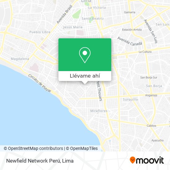 Mapa de Newfield Network Perú