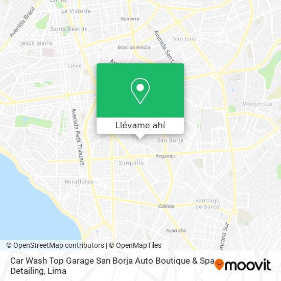 Mapa de Car Wash Top Garage San Borja Auto Boutique & Spa Detailing