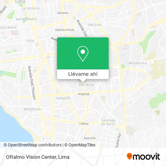 Mapa de Oftalmo Vision Center