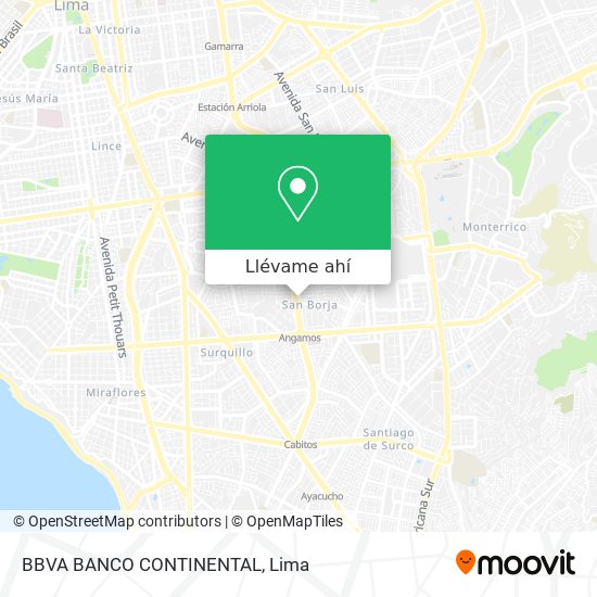 Mapa de BBVA BANCO CONTINENTAL