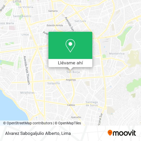 Mapa de Alvarez Sabogaljulio Alberto