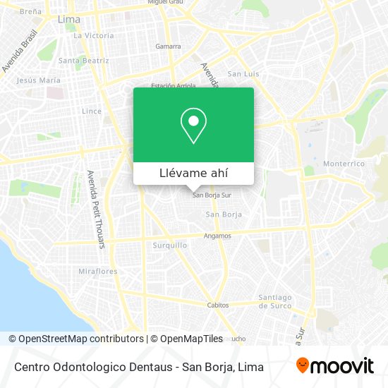 Mapa de Centro Odontologico Dentaus - San Borja