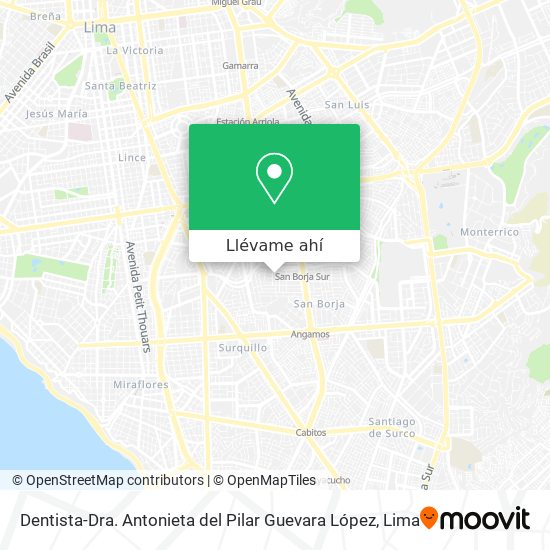 Mapa de Dentista-Dra. Antonieta del Pilar Guevara López