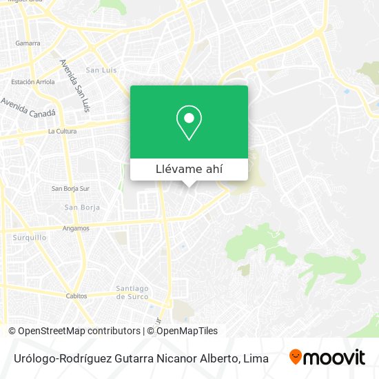 Mapa de Urólogo-Rodríguez Gutarra Nicanor Alberto