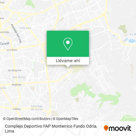 Mapa de Complejo Deportivo FAP Monterrico Fundo Odria