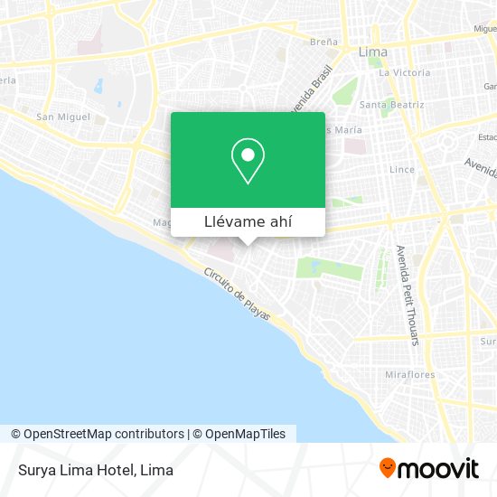 Mapa de Surya Lima Hotel