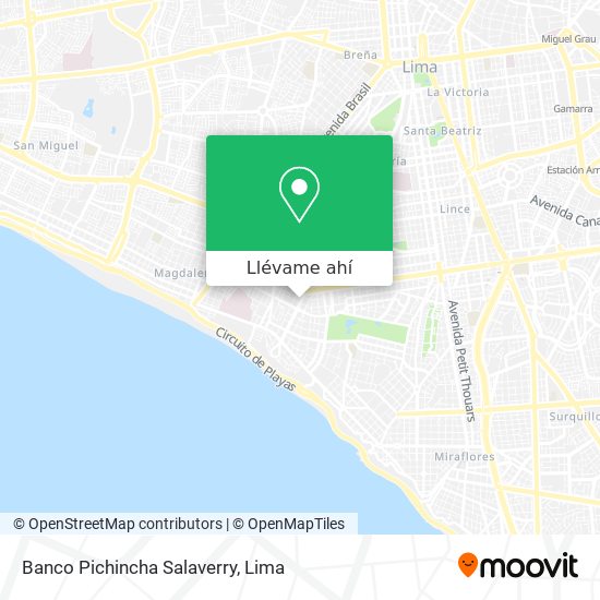 Mapa de Banco Pichincha Salaverry