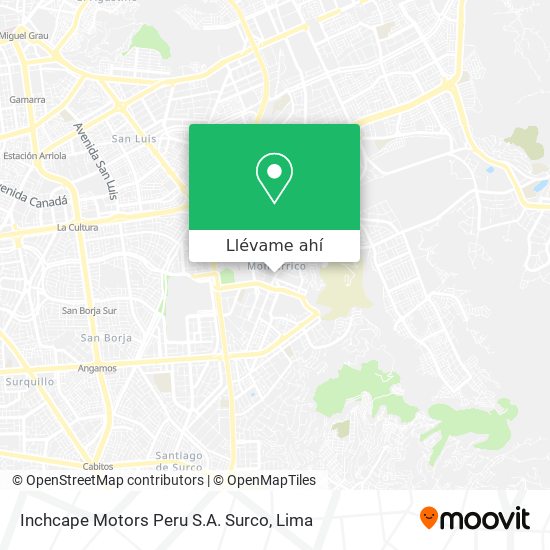 Mapa de Inchcape Motors Peru S.A. Surco