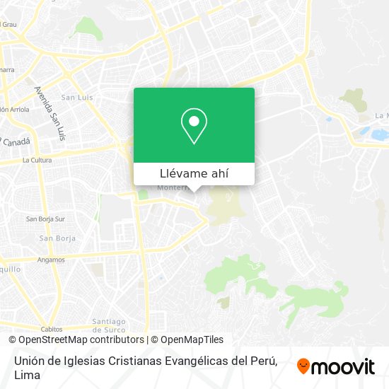 Mapa de Unión de Iglesias Cristianas Evangélicas del Perú