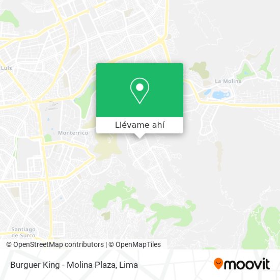 Mapa de Burguer King - Molina Plaza