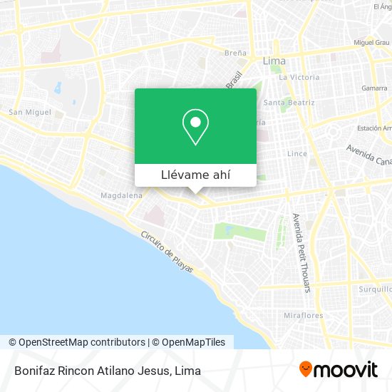 Mapa de Bonifaz Rincon Atilano Jesus