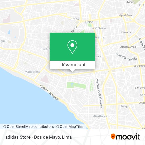 Mapa de adidas Store - Dos de Mayo