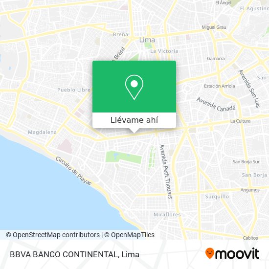 Mapa de BBVA BANCO CONTINENTAL