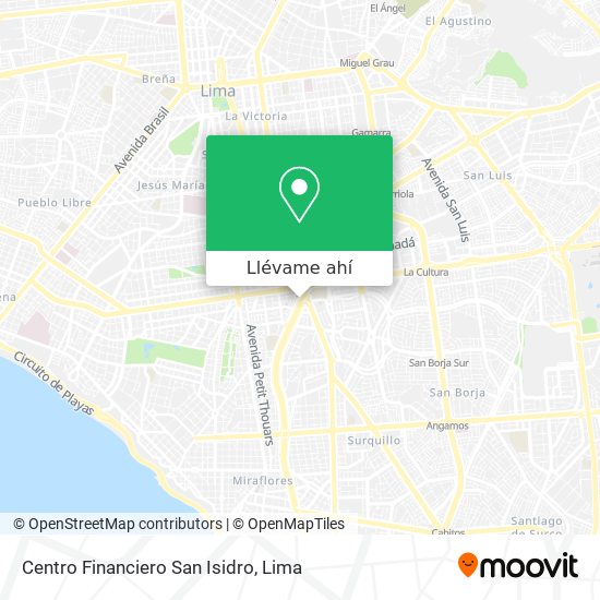 Mapa de Centro Financiero San Isidro