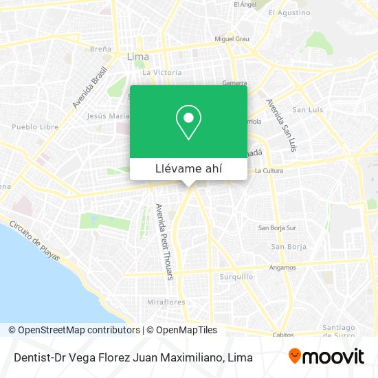 Mapa de Dentist-Dr Vega Florez Juan Maximiliano