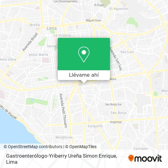 Mapa de Gastroenterólogo-Yriberry Ureña Simon Enrique