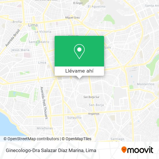 Mapa de Ginecologo-Dra Salazar Díaz Marina