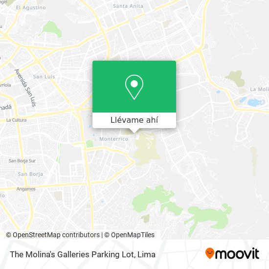Mapa de The Molina's Galleries Parking Lot