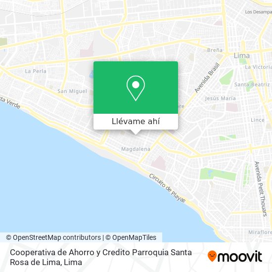 Mapa de Cooperativa de Ahorro y Credito Parroquia Santa Rosa de Lima