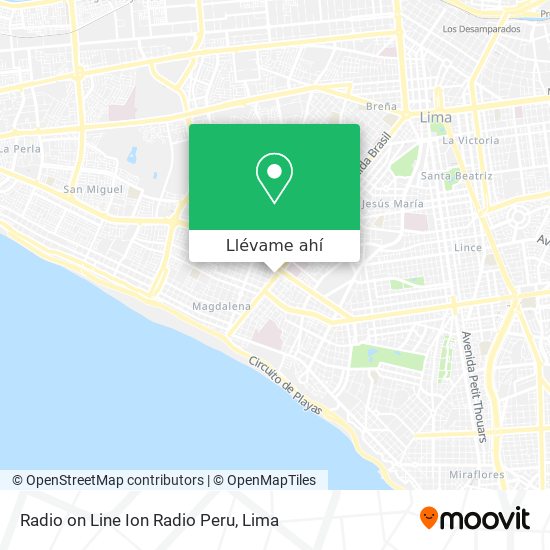 Mapa de Radio on Line Ion Radio Peru