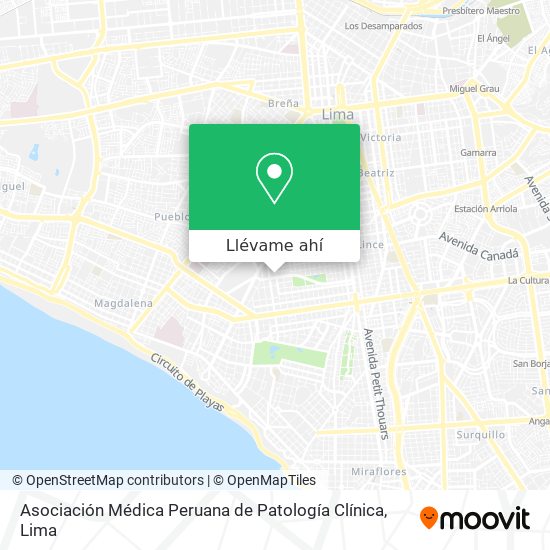 Mapa de Asociación Médica Peruana de Patología Clínica