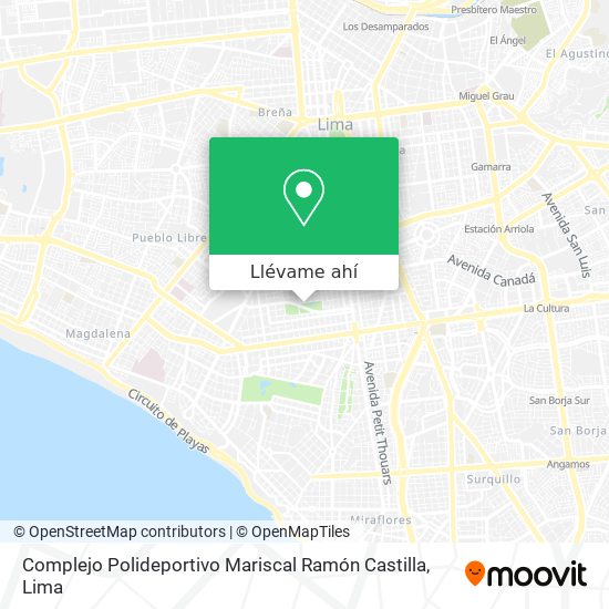 Mapa de Complejo Polideportivo Mariscal Ramón Castilla