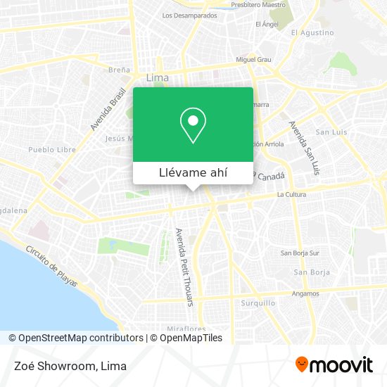 Mapa de Zoé Showroom