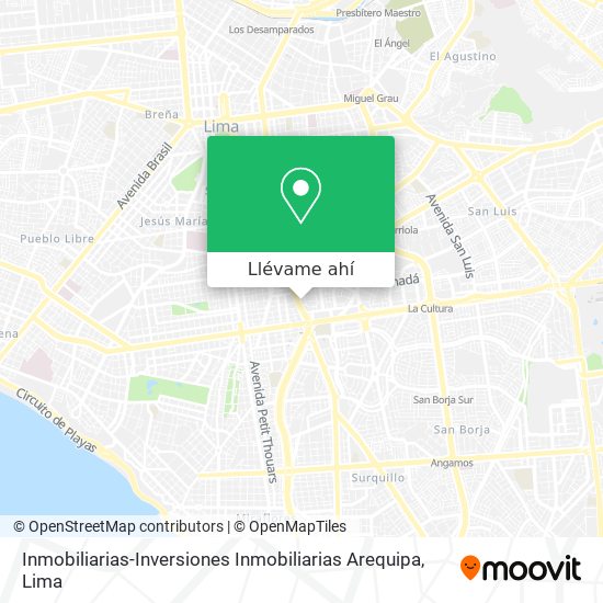 Mapa de Inmobiliarias-Inversiones Inmobiliarias Arequipa