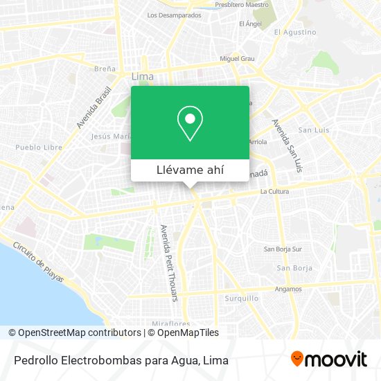 Mapa de Pedrollo Electrobombas para Agua