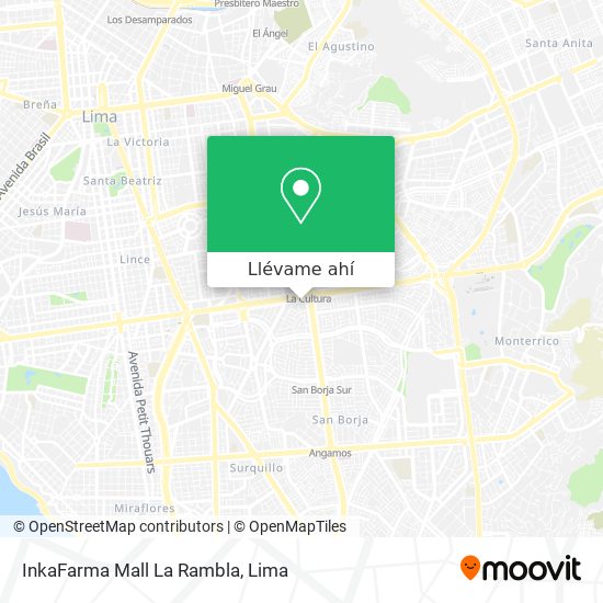 Mapa de InkaFarma Mall La Rambla