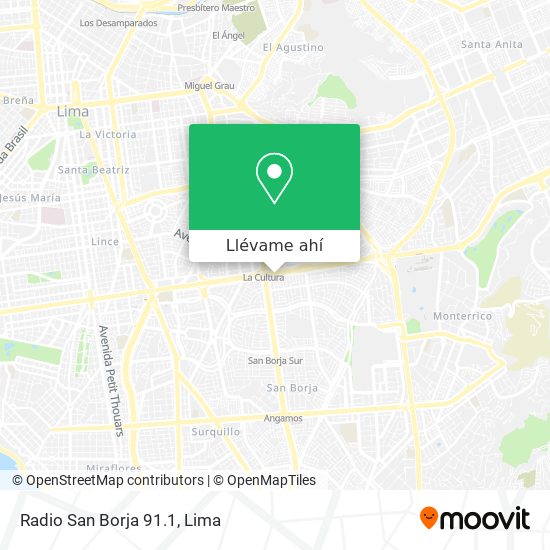 Mapa de Radio San Borja 91.1