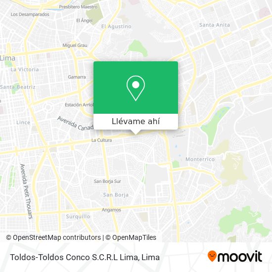 Mapa de Toldos-Toldos Conco S.C.R.L Lima