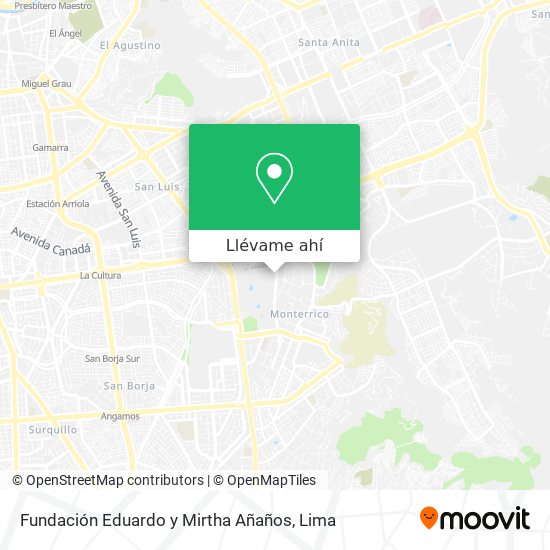 Mapa de Fundación Eduardo y Mirtha Añaños