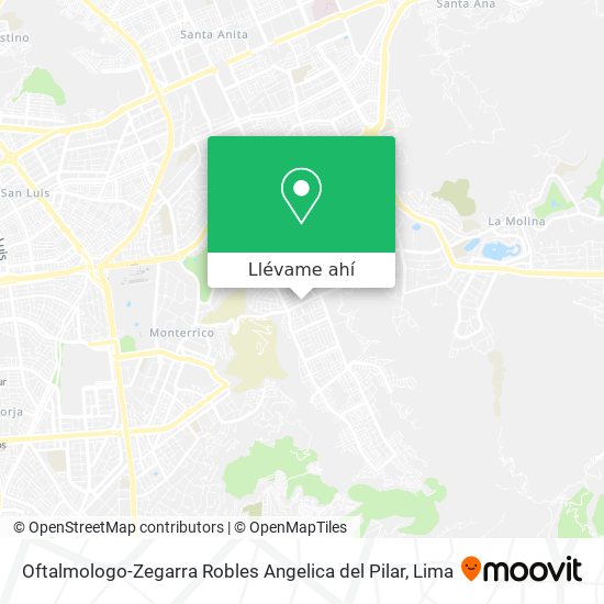 Mapa de Oftalmologo-Zegarra Robles Angelica del Pilar