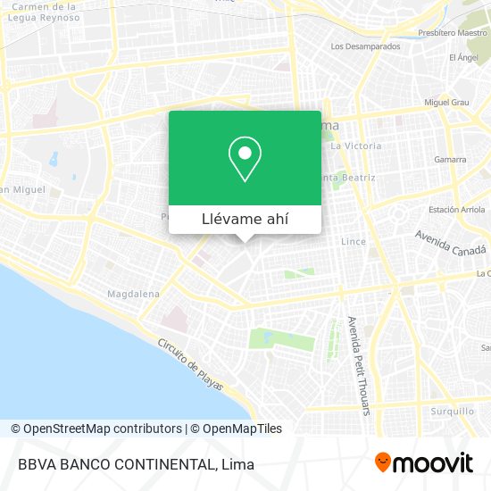 Mapa de BBVA BANCO CONTINENTAL