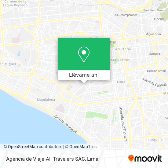 Mapa de Agencia de Viaje-All Travelers SAC