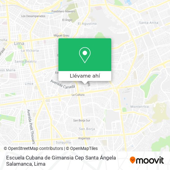 Mapa de Escuela Cubana de Gimansia Cep Santa Ángela Salamanca
