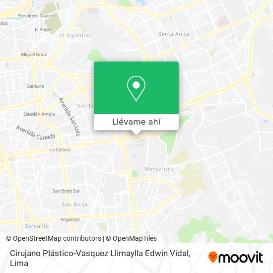 Mapa de Cirujano Plástico-Vasquez Llimaylla Edwin Vidal