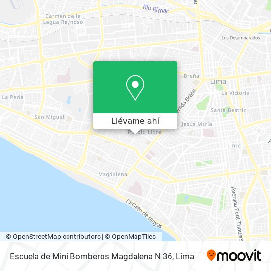 Mapa de Escuela de Mini Bomberos Magdalena N 36