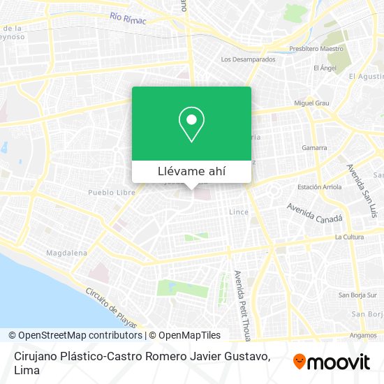 Mapa de Cirujano Plástico-Castro Romero Javier Gustavo