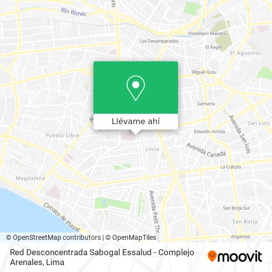 Mapa de Red Desconcentrada Sabogal Essalud - Complejo Arenales