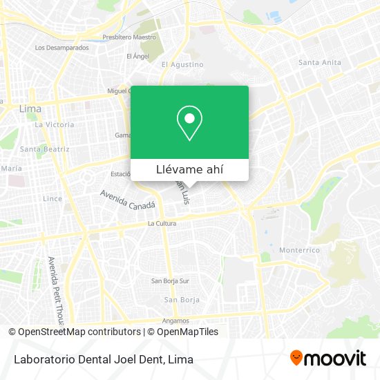 Mapa de Laboratorio Dental Joel Dent